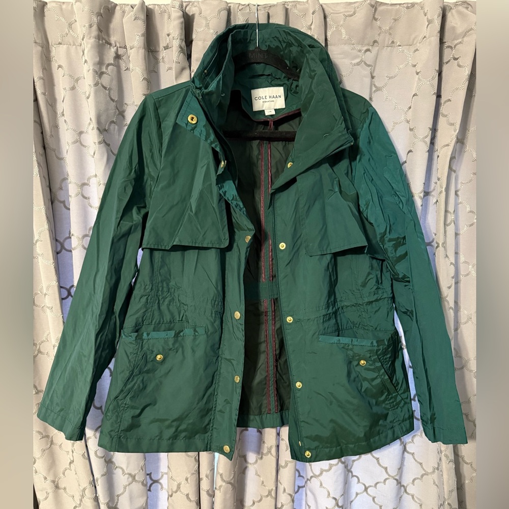 Cole Haan Women's Dark Green rain Jacket size L